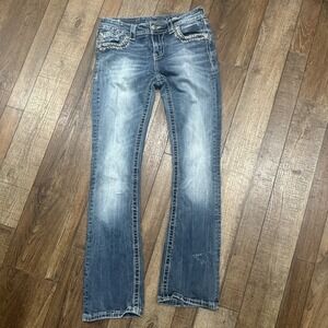 Miss Me Jeans 28 Mid Rise Easy Boot Cut Women's western denim rodeo cowgirl